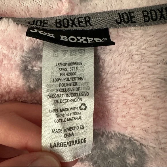 Joe Boxer Pink Cat Print Hooded Fleece nightgown - Picture 4 of 5